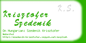 krisztofer szedenik business card